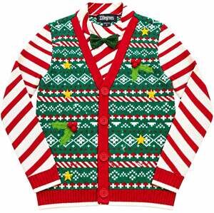 Ugly Christmas Sweater Pullover S Candy Cane Fair Isle Holly Bow Tie 33 Degrees